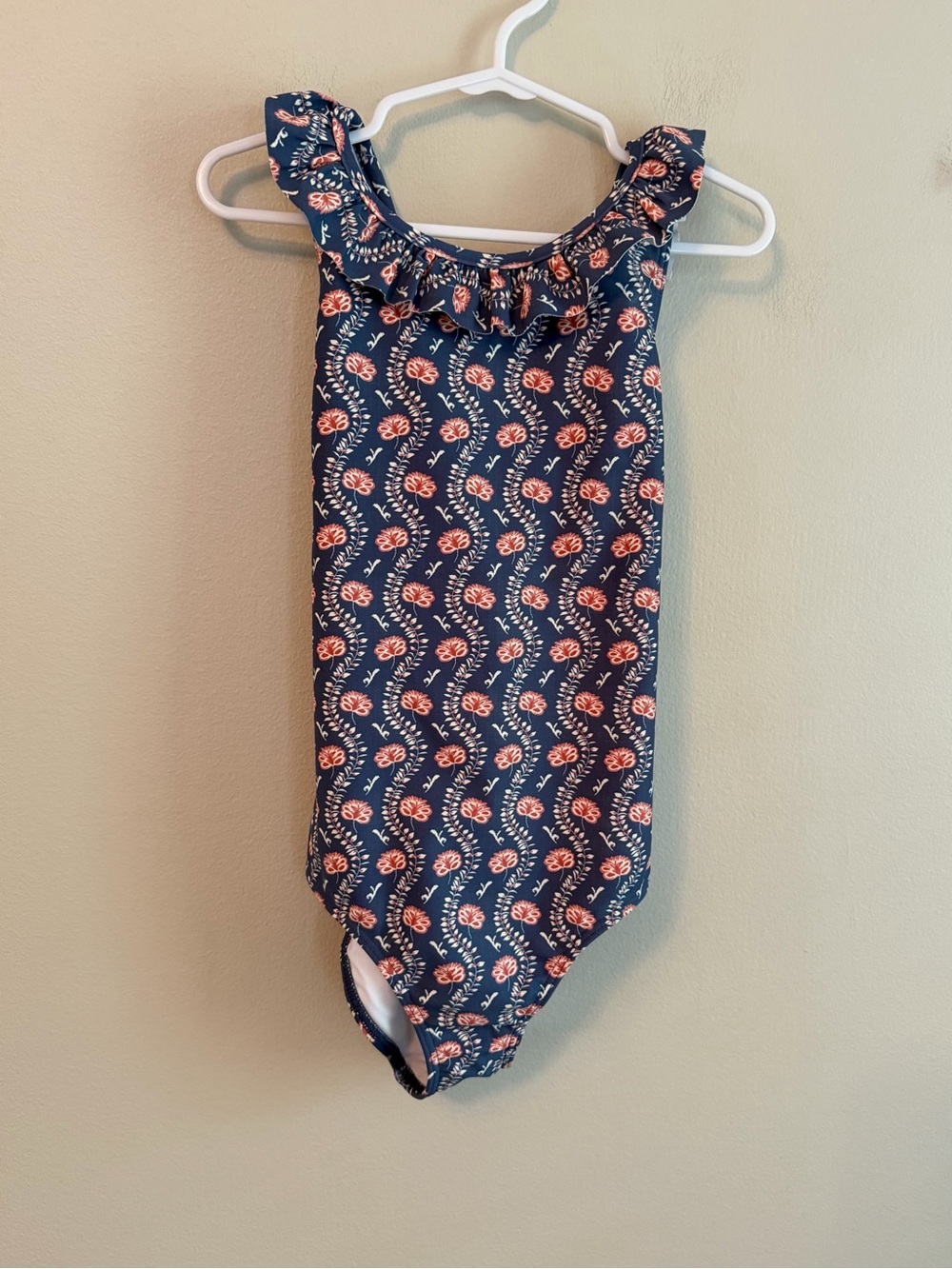 Minnow Navy Floral Ruffle One-Piece Swimsuit